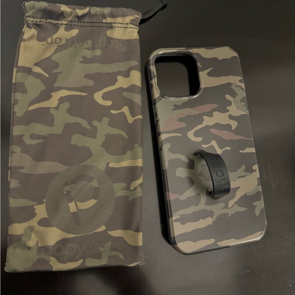 Camouflage Print iPhone 12 Pro Max Loopy Case